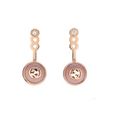 Gucci Interlocking 18K Rose Gold Pink Opal & Diamond Drop Earrings