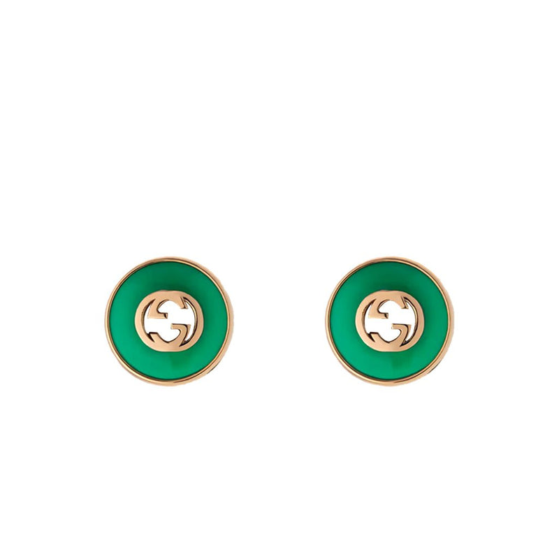 Gucci Interlocking 18K Stud Earrings