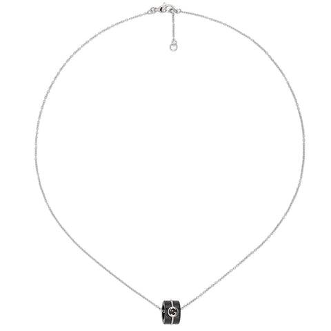 Gucci Interlocking 18K White Gold Corundum Necklace