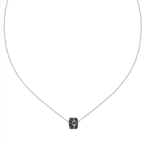 Gucci Interlocking 18K White Gold Corundum Necklace