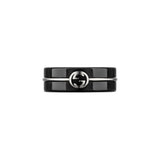 Gucci Interlocking 18K White Gold Corundum Ring
