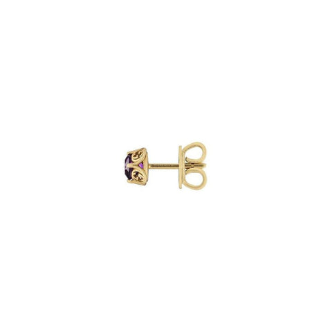 Gucci Interlocking Yellow Gold Earrings with Amethyst