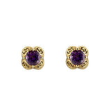 Gucci Interlocking Yellow Gold Earrings with Amethyst