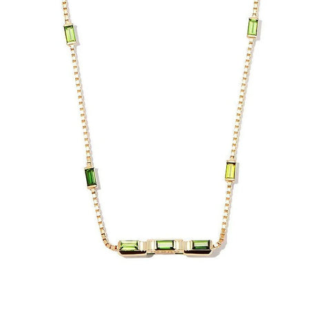 Gucci Link to Love Baguette Tourmaline Necklace