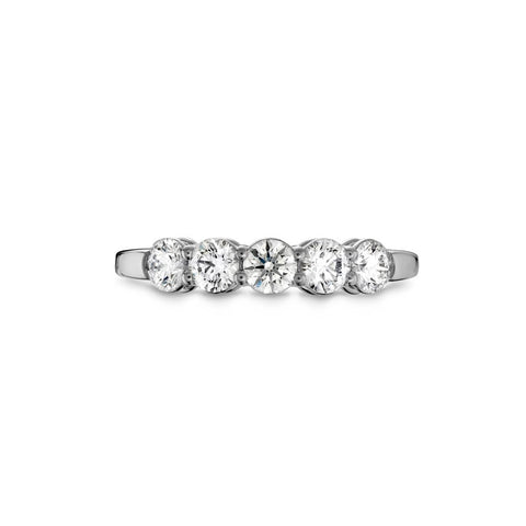 Hearts On Fire 18KW Love 5 Stone Multiplicity Wedding Band