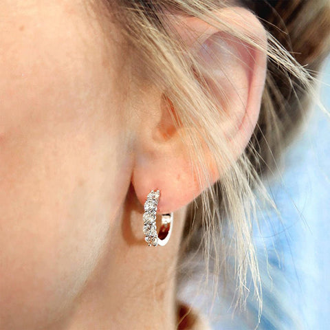 Hearts On Fire 18KW Mini Hoop Earrings