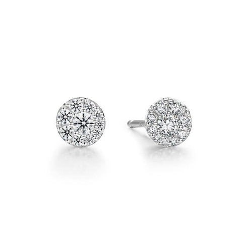 Hearts On Fire 18KW Tessa Circle Diamond Cluster Studs