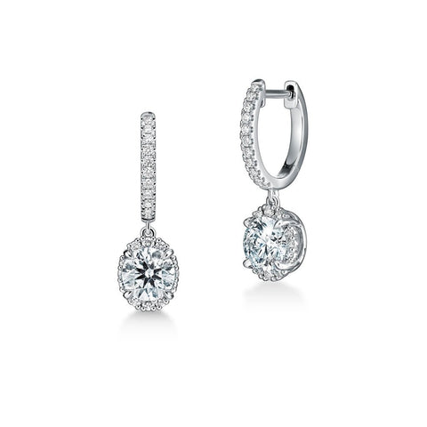 Hearts On Fire Ellipse Diamond Leverback Drop Earrings