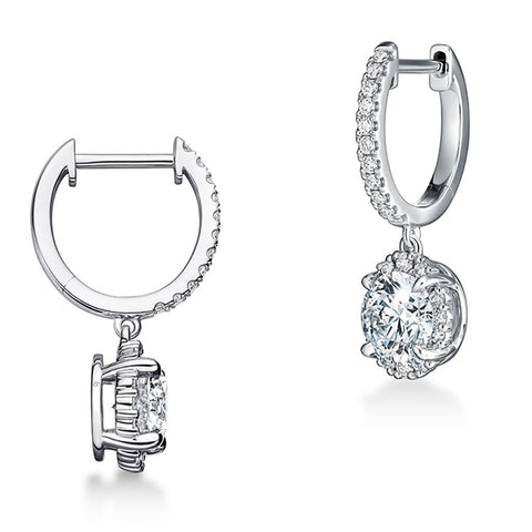 Hearts On Fire Ellipse Diamond Leverback Drop Earrings