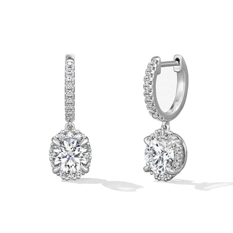 Hearts On Fire Ellipse Diamond Leverback Earrings