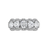 Hearts On Fire Halo 18KW 5 Stone Diamond Band