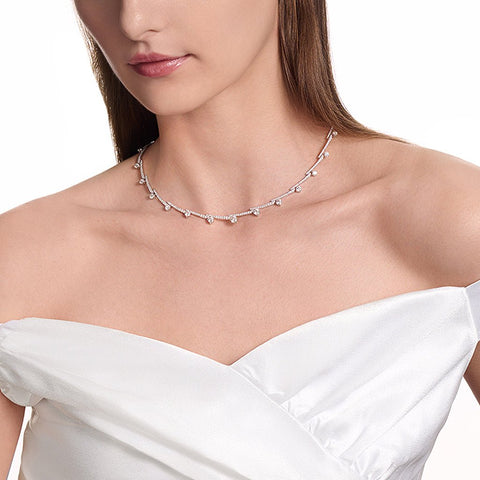 Hearts On Fire Vela Crossover Pavé Necklace