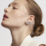 Hearts On Fire Vela French Cut Pavé Diamond Asymmetrical Climber Earrings