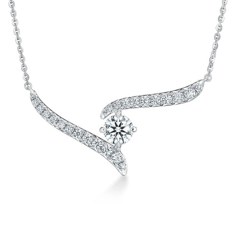 Hearts On Fire Vela Solitaire Crossover Pendant Necklace