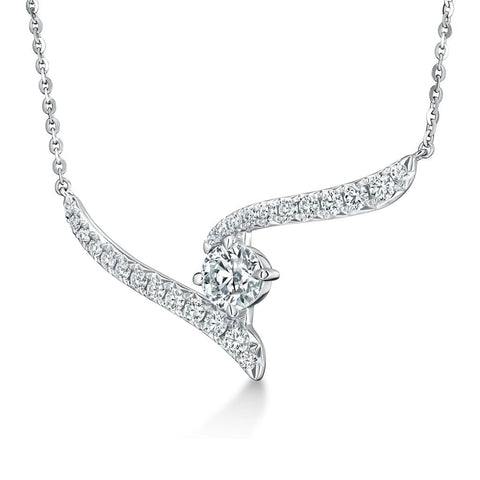 Hearts On Fire Vela Solitaire Crossover Pendant Necklace
