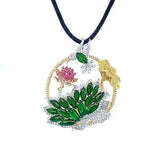 Jade Medallion Pendant and Cord Necklace