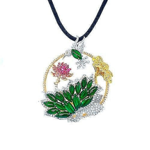 Jade Medallion Pendant and Cord Necklace