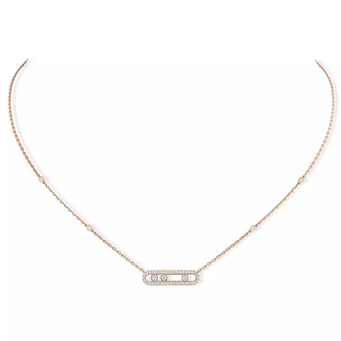 Messika Baby Move Pavé Pink Gold Diamond Necklace
