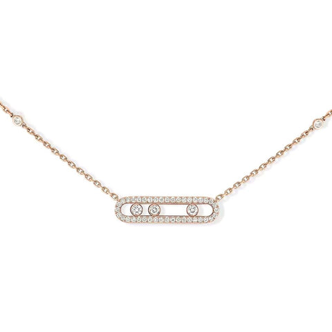 Messika Baby Move Pavé Pink Gold Diamond Necklace