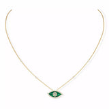 Messika Lucky Eye Malachite Yellow Gold Diamond Necklace