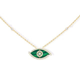Messika Lucky Eye Malachite Yellow Gold Diamond Necklace