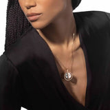 Messika Lucky Move MM Rose Gold Diamond Necklace in White Mother-of-Pearl - 10834-PG