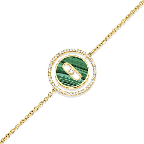 Messika Lucky Move SM Malachite Yellow Gold Diamond Bracelet