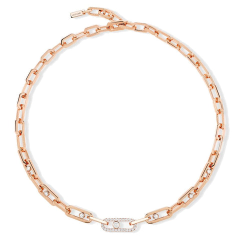 Messika Move Link Rose Gold Diamond Necklace