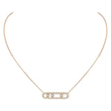 Messika Move Pavé Pink Gold Diamond Necklace