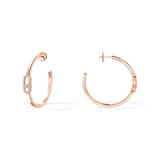 Messika Move Uno Small Hoop Earrings Pink Gold Diamond Earrings