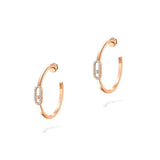 Messika Move Uno Small Hoop Earrings Pink Gold Diamond Earrings