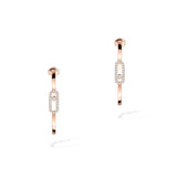 Messika Move Uno Small Hoop Earrings Pink Gold Diamond Earrings