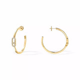 Messika Move Uno Small Hoop Earrings Yellow Gold Diamond Earrings