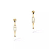 Messika Move Uno Small Hoop Earrings Yellow Gold Diamond Earrings
