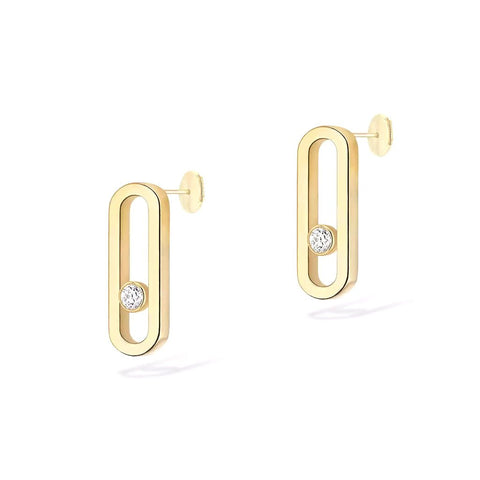Messika Move Uno Yellow Gold Diamond Earrings