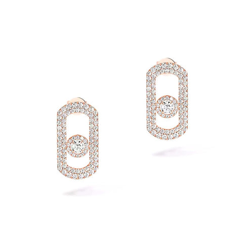 Messika So Move Pavé Pink Gold Diamond Earrings