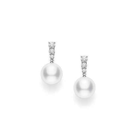 Mikimoto 18K White Gold White South Sea Earrings