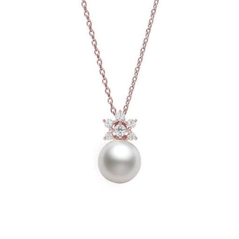 Mikimoto Akoya Cultured Pearl & Diamond Star Necklace 18K