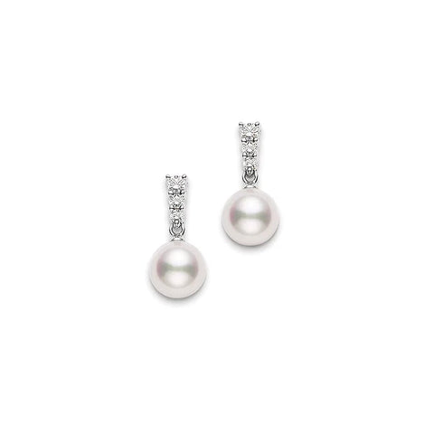 Mikimoto Akoya Morning Dew Diamond Earrings