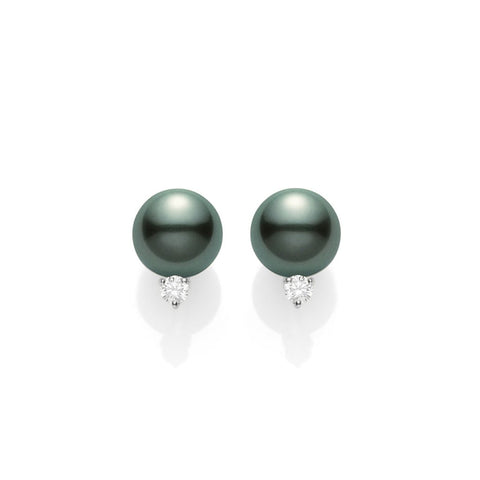 Mikimoto Black South Sea Cultured Pearl Stud Earrings