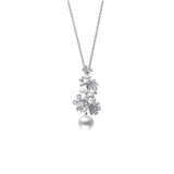 Mikimoto Bloom White South Sea and Akoya Cultured Pearl Floral Pendant in 18K White Gold