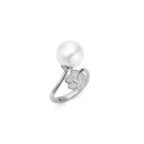 Mikimoto Cherry Blossom Ring in White Gold