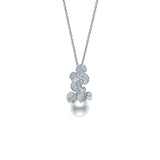 Mikimoto Fortune Leaves Collection White South Sea Cultured Pearl and Diamond Pendant in 18K White Gold
