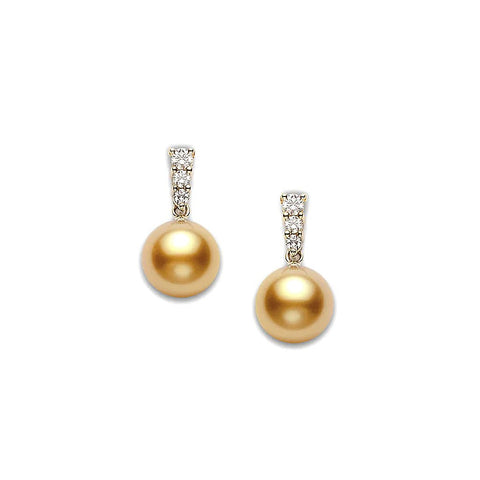 Mikimoto Golden South Sea Cultured Pearl Earrings