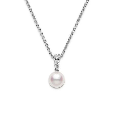 Mikimoto Morning Dew Akoya Pearl Diamond Necklace