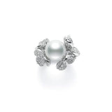 Mikimoto White South Sea Cultured Pearl and Diamond Fortune Leaves Ring