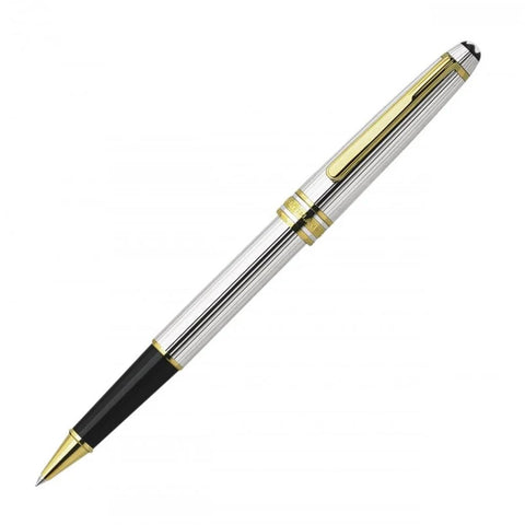 Montblanc Meisterstuck Solitaire Rollerball Two Tone Sterling Silver Pinstripe