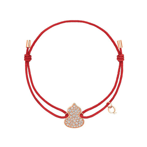 Qeelin Pavé Wulu Bracelet on Red Cord