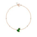 Qeelin Petite Wulu bracelet in 18K rose gold with diamonds and jade