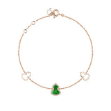 Qeelin Petite Wulu bracelet in 18K rose gold with diamonds and jade